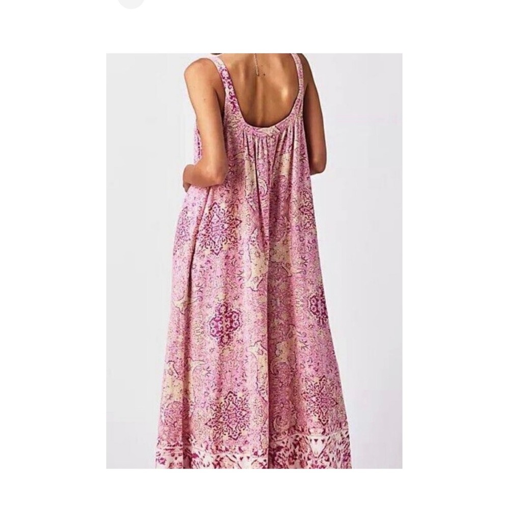 Free People Movement Hot Shot Printed Jumpsuit Pink Paisley Boho Wide Leg M - Picture 2 of 8